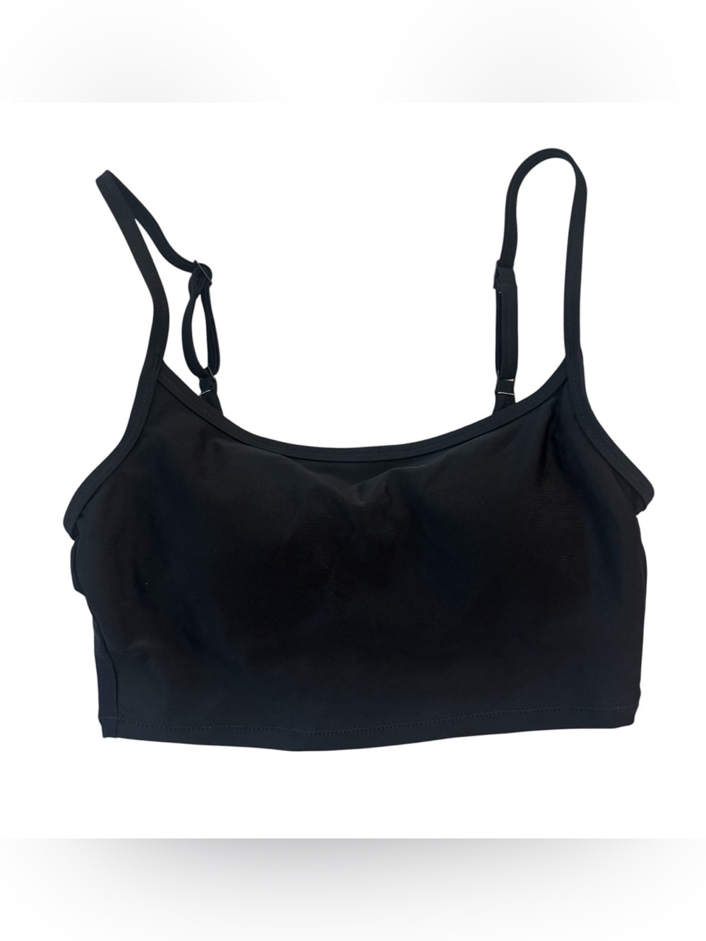 Aerie Women’s Black Banded Wide Strap Scoop Padded Bikini Top Sz XS NWT
